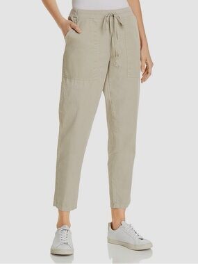 Velvet by Graham & Spencer Olive-Taupe Drawstring Ankle Pants
